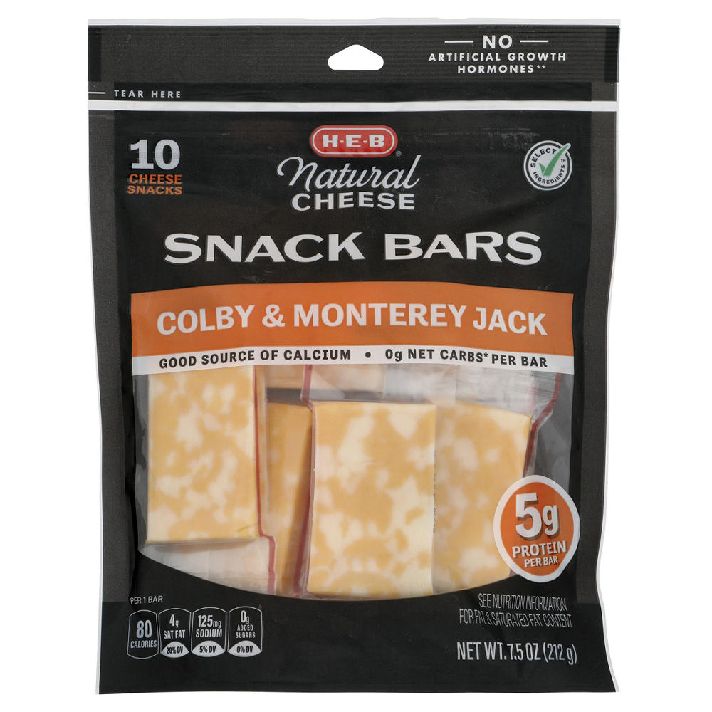 H-E-B Colby & Monterey Jack Cheese Snack Bars, 10 ct, 7.5 oz