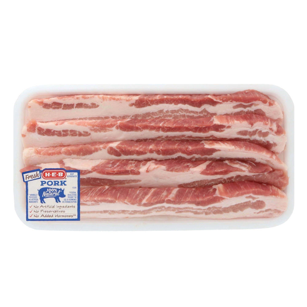 H-E-B Sliced Pork Belly, Avg. 1.12 lbs