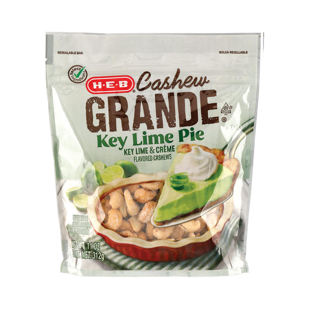 H-E-B Cashew Grande Roasted Whole Cashews - Key Lime Pie, 11 oz