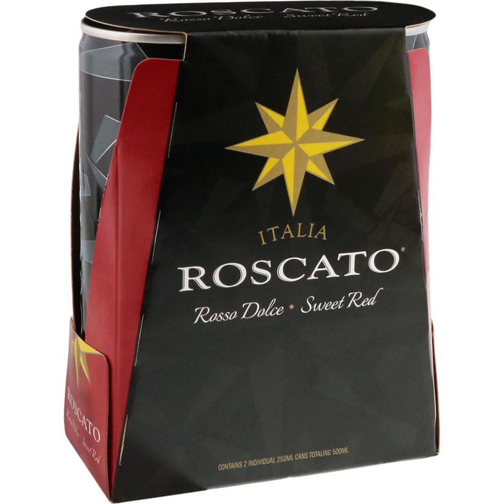Roscato Rosso Dolce Sweet Red Italy Wine 2 pk Cans, 500 mL
