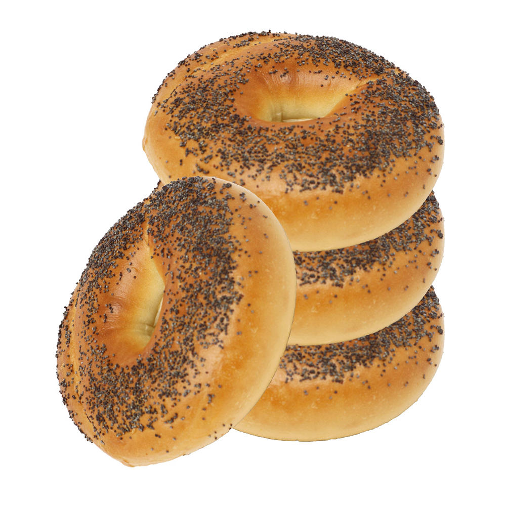 H-E-B Kosher Poppy Seed Bagels, 4 ct