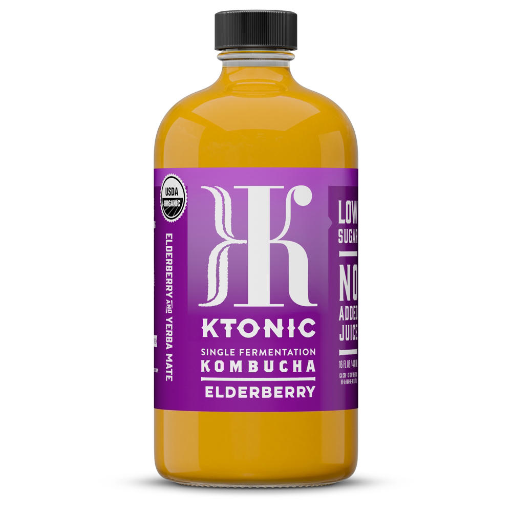 K Tonic Elderberry Kombucha, 16 oz