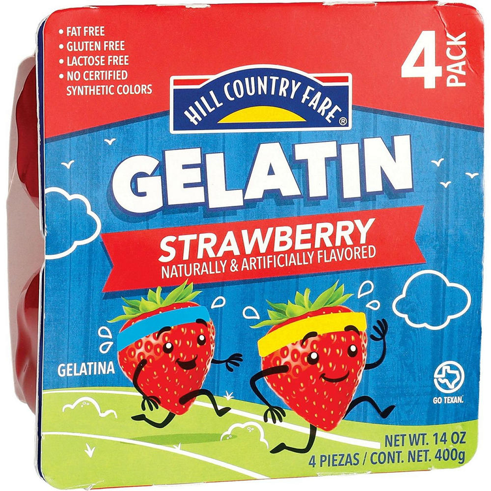Hill Country Fare Strawberry Gelatin Cups, 4 ct