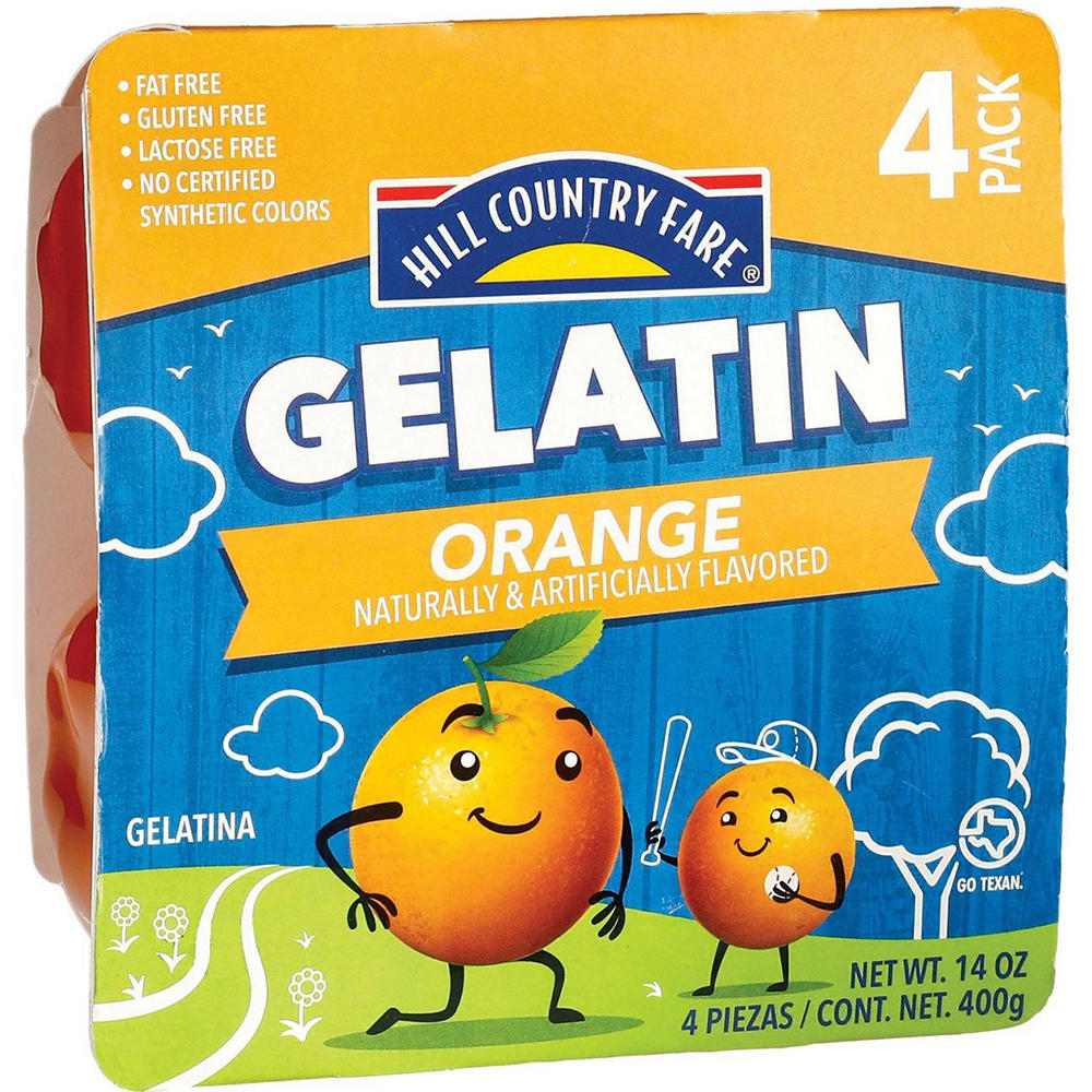 Hill Country Fare Orange Gelatin Cups, 4 ct