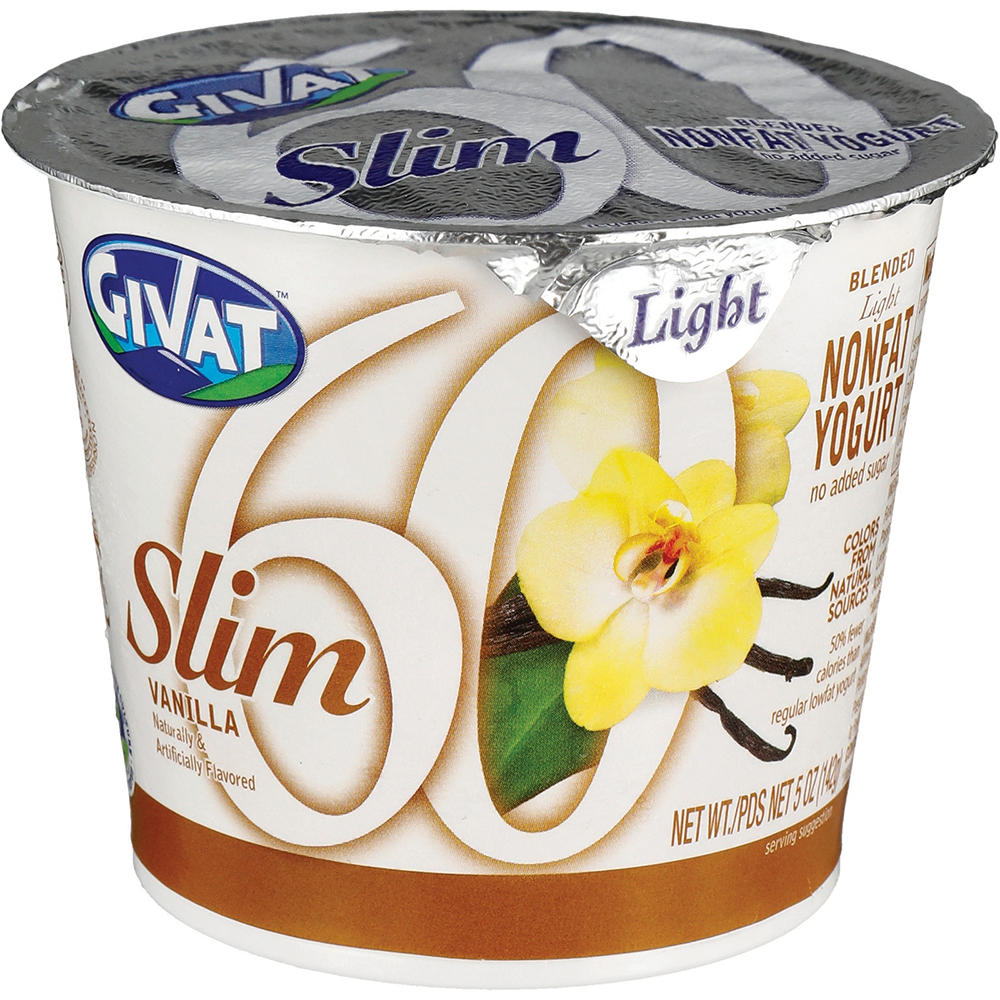 Givat Slim 60 Light Nonfat Blended Vanilla Yogurt, Kosher, 5 oz
