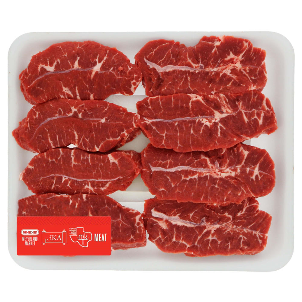 H-E-B Kosher Beef Minute Steak Boneless, Value Pack, Avg. 0.94 lb