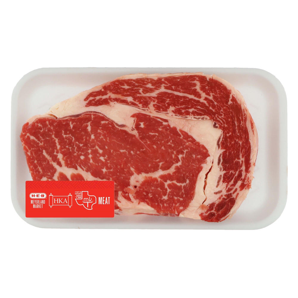 H-E-B Kosher Beef Ribeye Steak Boneless, Avg. 0.94 lb