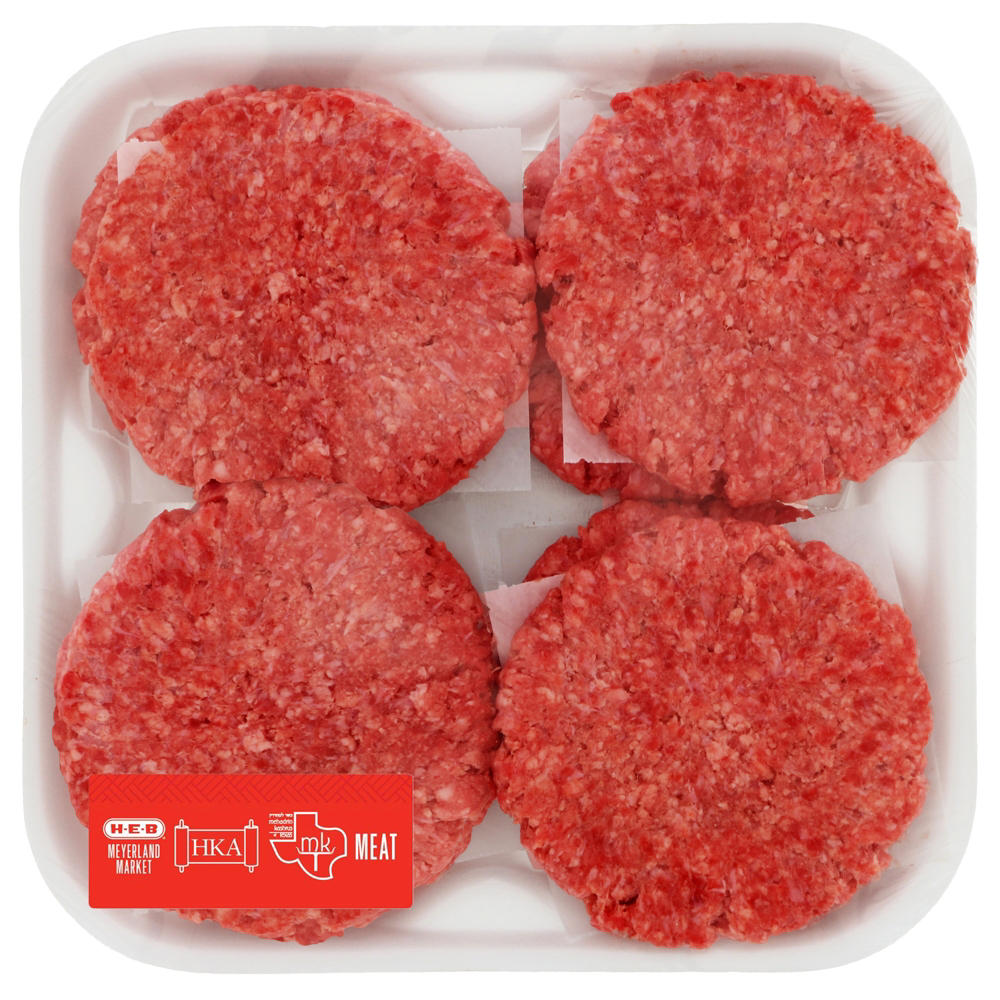 H-E-B Kosher Ground Beef Chuck Patties 80% Lean, Value Pack, Avg. 1.5 lbs