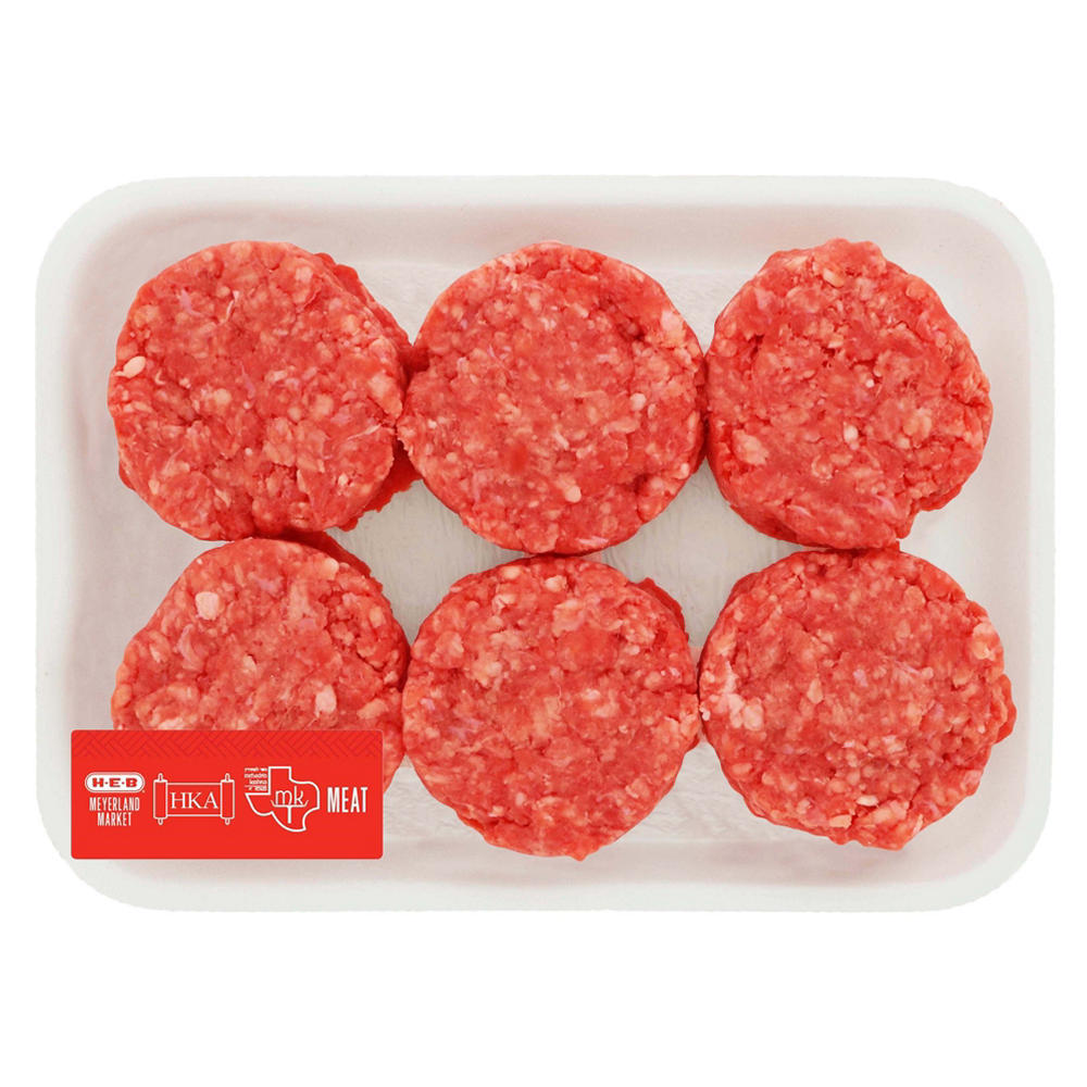 H-E-B Kosher Ground Beef Chuck Sliders, Avg. 0.55 lb