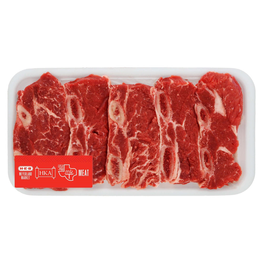 H-E-B Kosher Beef Chuck Flanken Ribs Bone-in, Avg. 0.98 lb