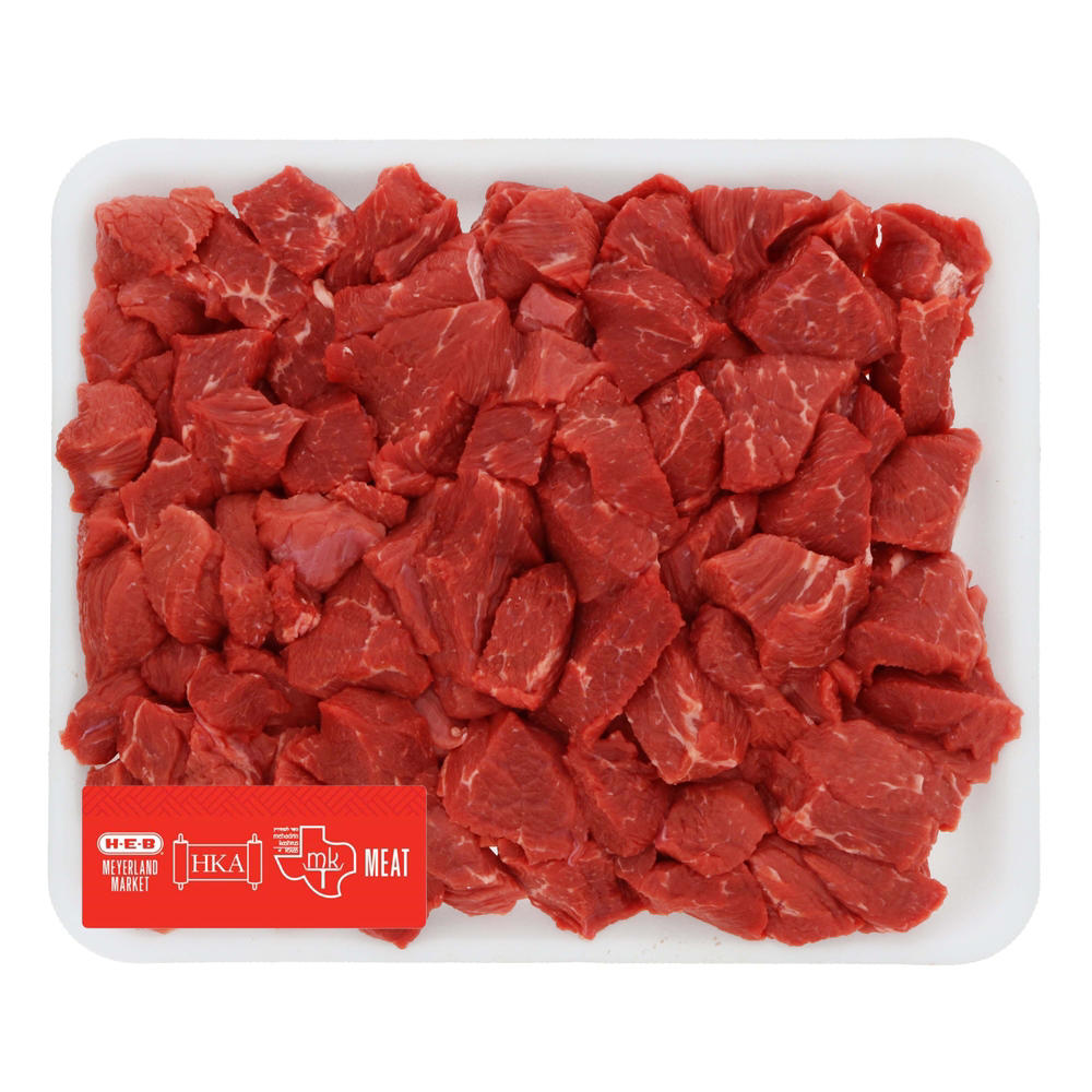 H-E-B Kosher Beef Stew Meat Boneless, Value Pack, Avg. 2.41 lbs