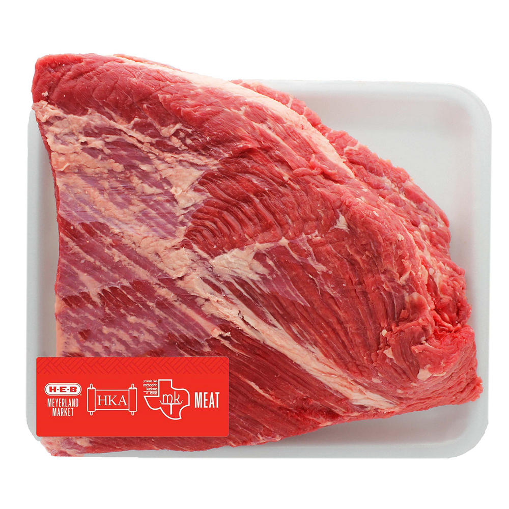 H-E-B Kosher Beef Brisket Second Cut Vacuum Packaged, Avg. 2.7 lbs