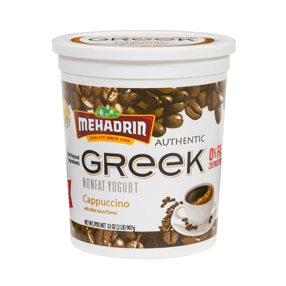 Mehadrin Cappuccino Non-Fat Greek Yogurt, 32 oz