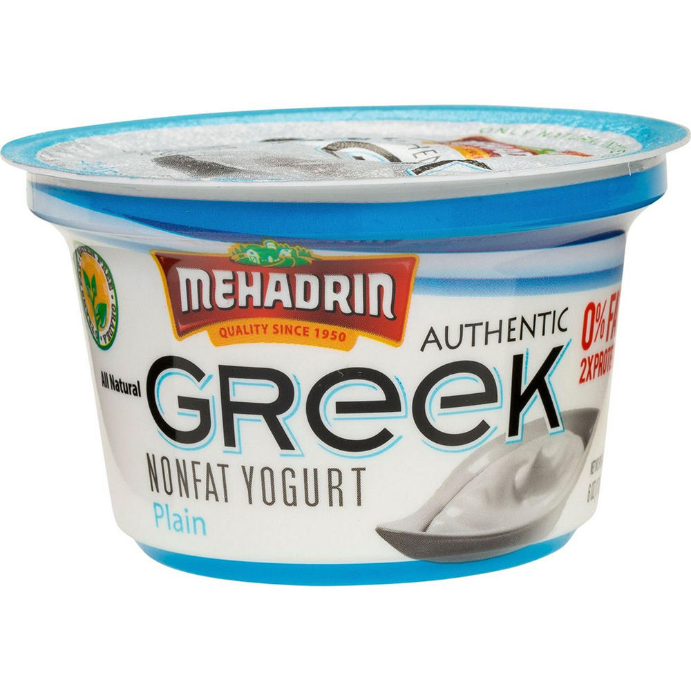 Mehadrin Plain Non-Fat Greek Yogurt, 6 oz