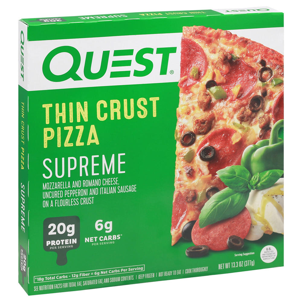 Quest Thin Crust Frozen Pizza - Supreme, 13.3 oz