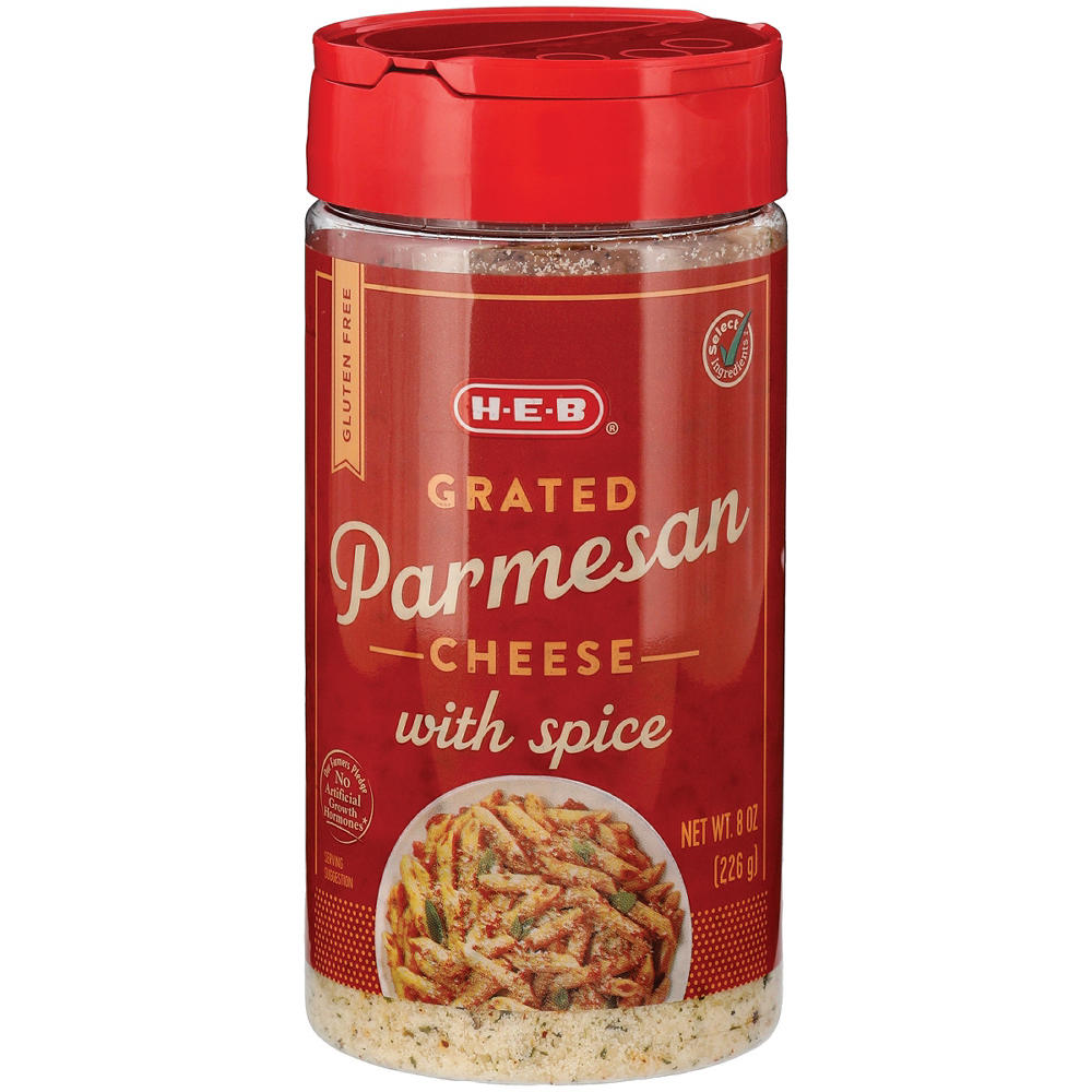 H-E-B Spicy Grated Parmesan Cheese, 8 oz