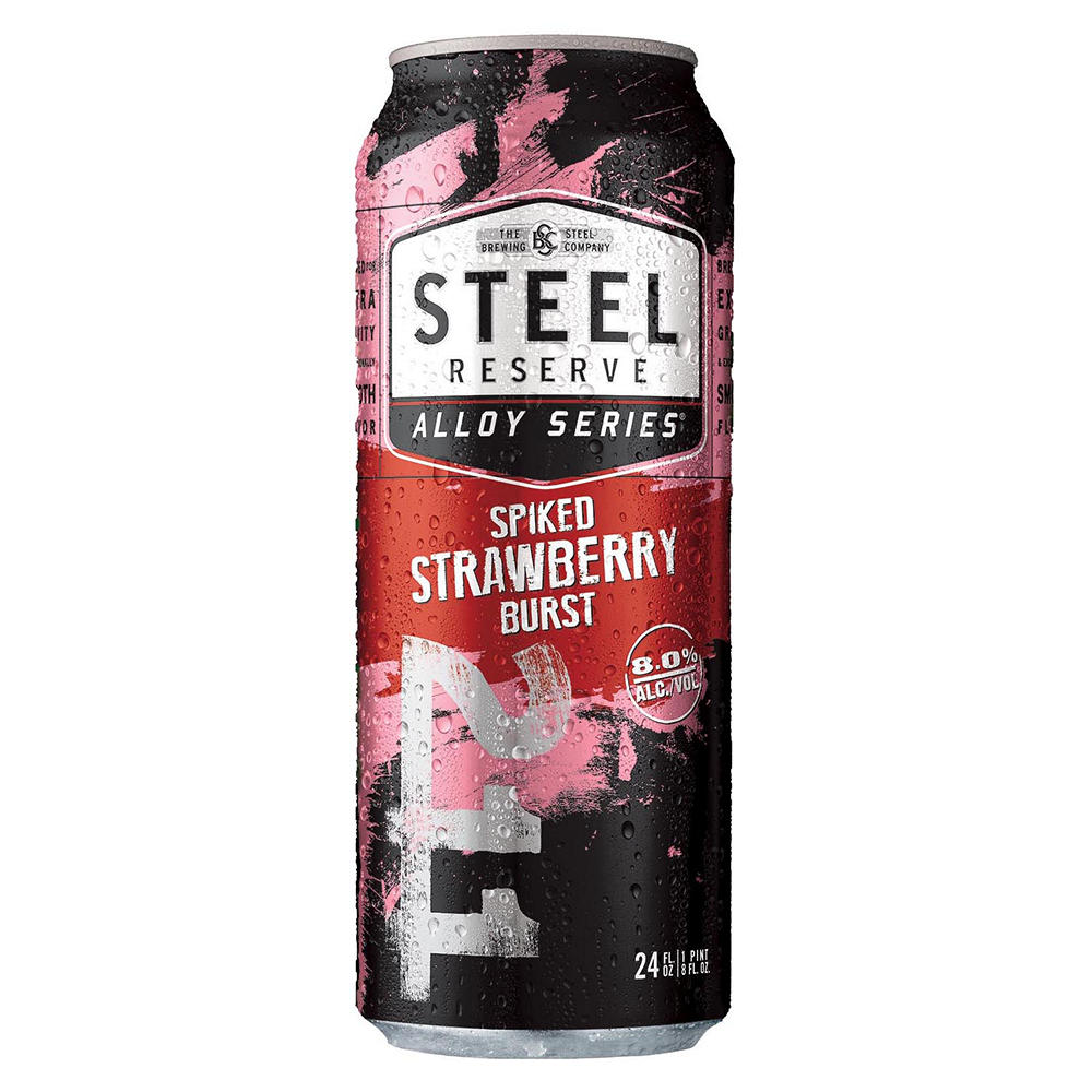 Steel Reserve Spiked Strawberry Burst, 24 oz