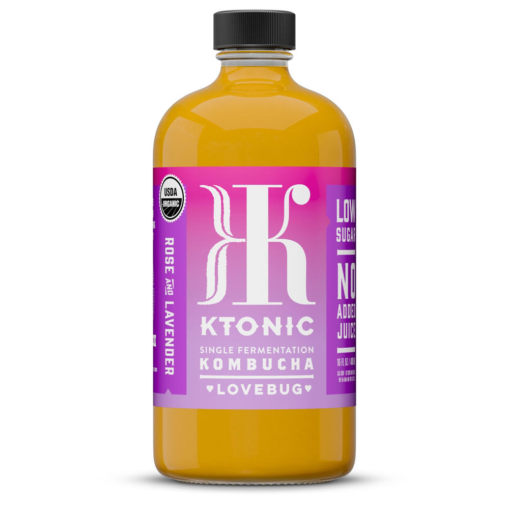 K Tonic Rose & Lavender Love Bug Kombucha, 16 oz