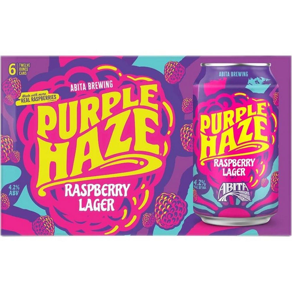Abita Purple Haze Raspberry Lager Beer 6 pk Cans, 12 oz