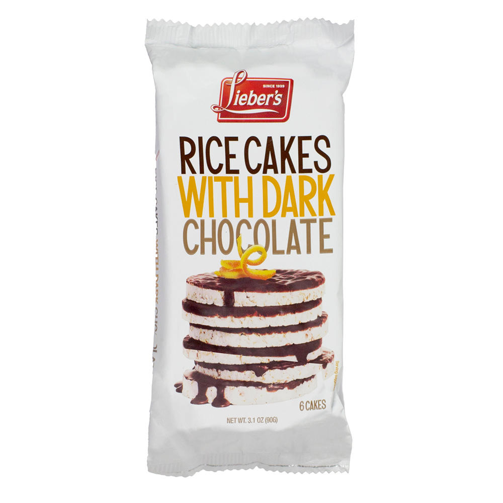 Lieber's Dark Chocolate Covered Rice Cakes, 6 ct