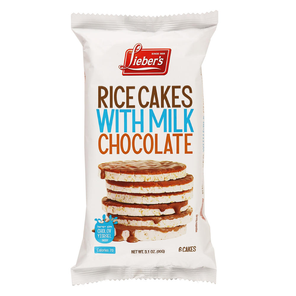 Lieber's Milk Chocolate Covered Rice Cakes, 6 ct