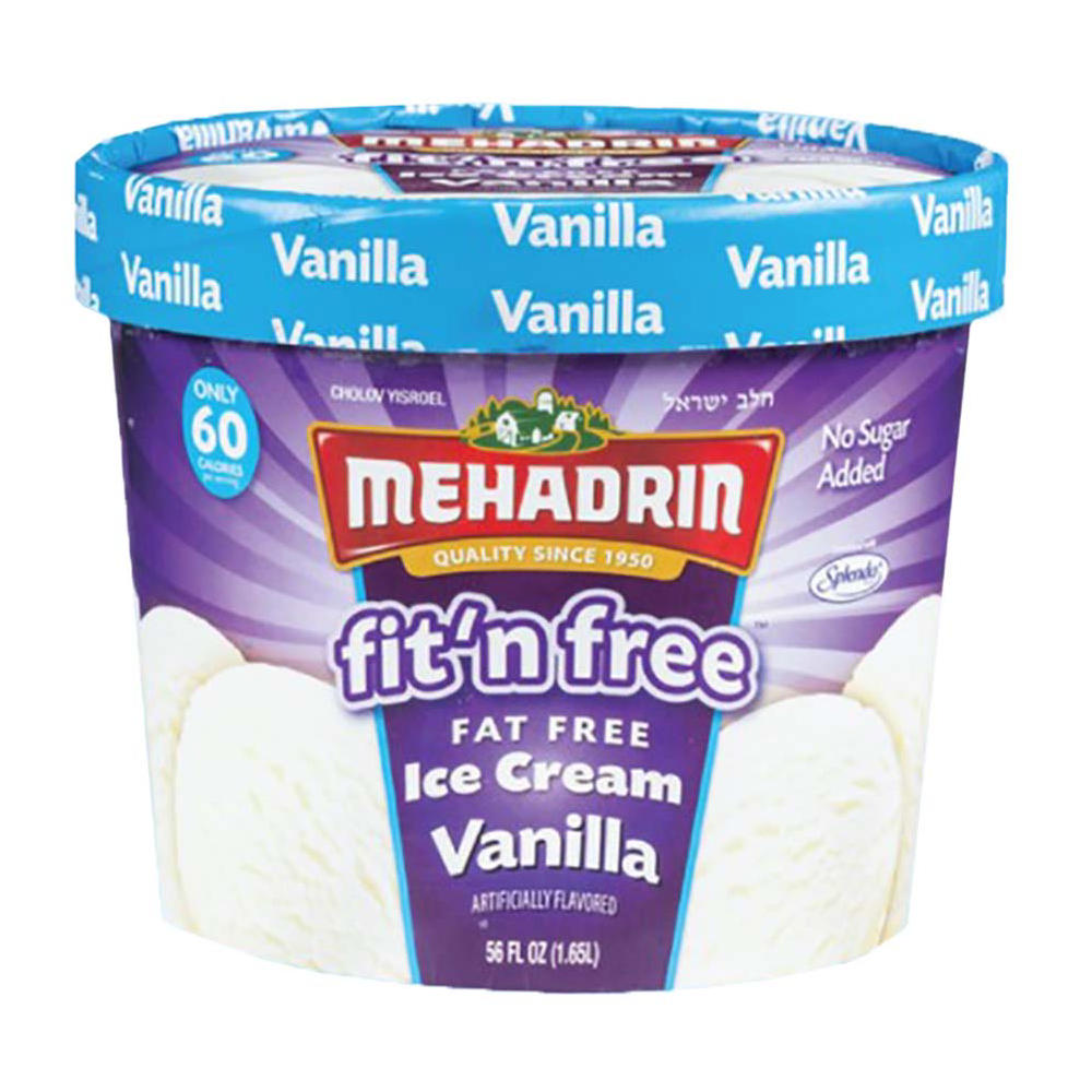 Mehadrin Kosher Fit 'n Free Fat Free Vanilla Ice Cream, 56 oz