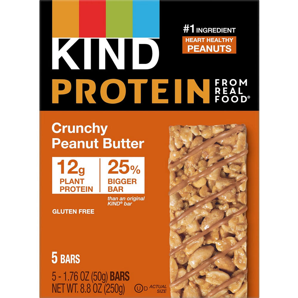 Kind 12g Protein Bars - Crunchy Peanut Butter, 5 ct