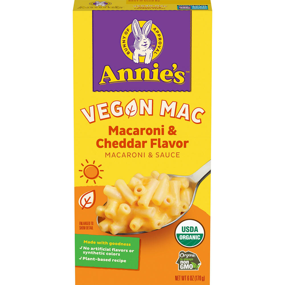 Annie's Vegan Mac Macaroni & Cheddar Flavor, 6 oz