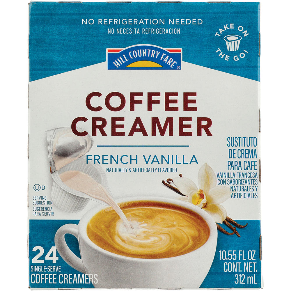 Hill Country Fare Coffee Creamer Single Serve Cups – French Vanilla, 24 ct