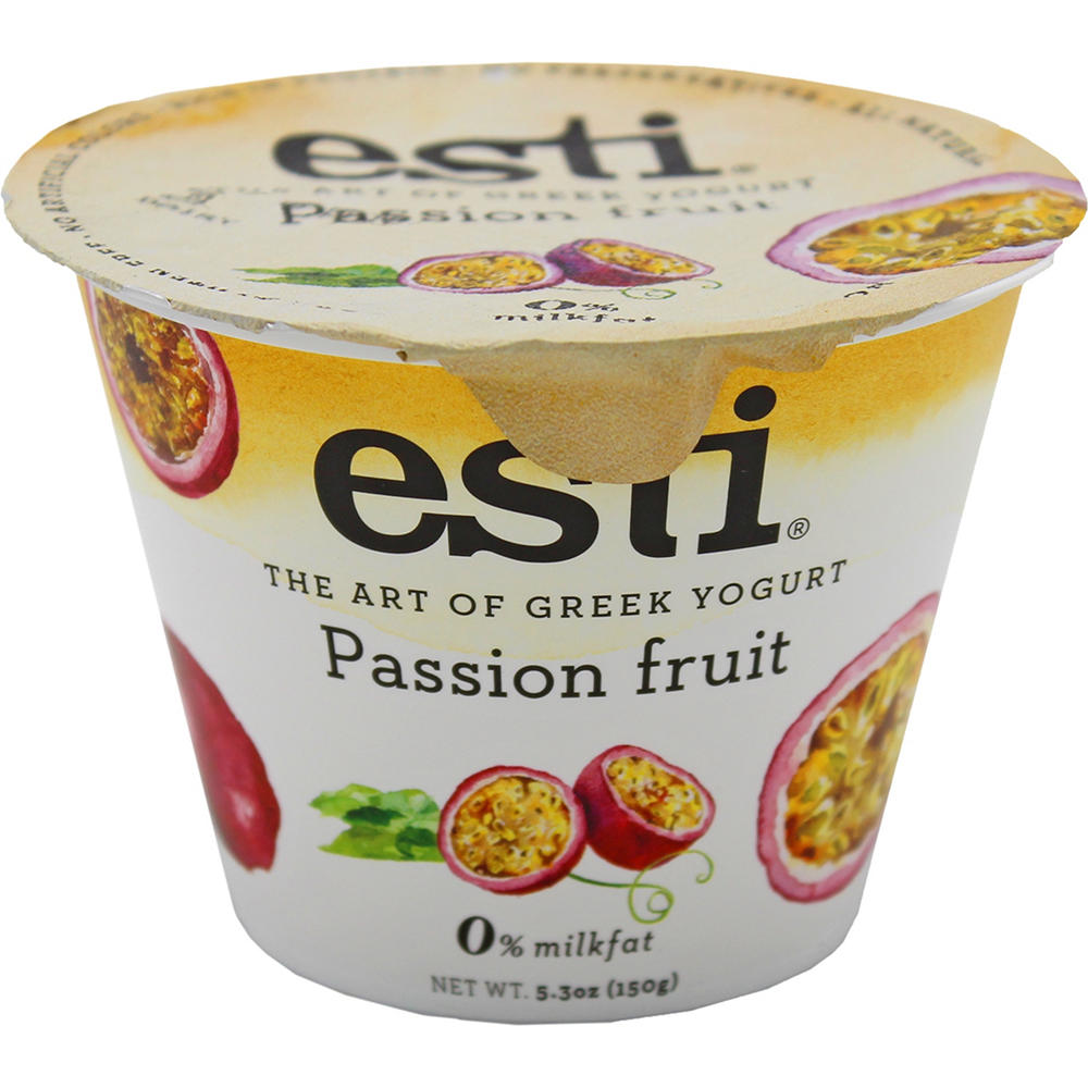 Esti 0%  Milkfat Greek Yogurt - Passion Fruit, 5.3 oz