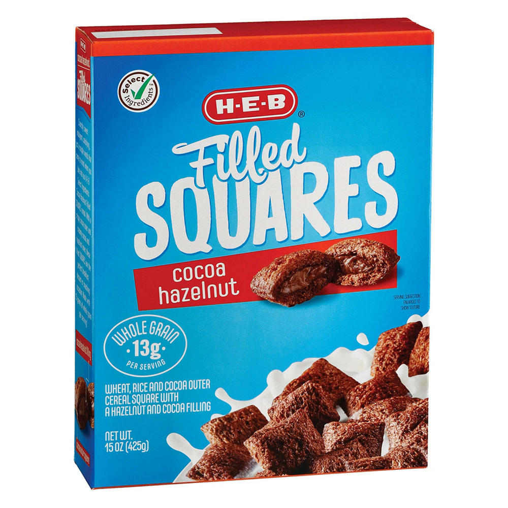 H-E-B Cocoa Hazelnut Filled Squares, 15 oz