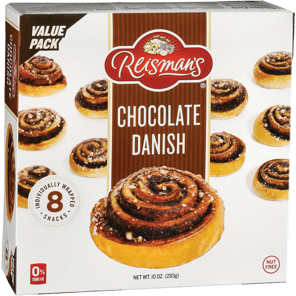 Reisman's Kosher Chocolate Danishes - Value Pack, 8 ct