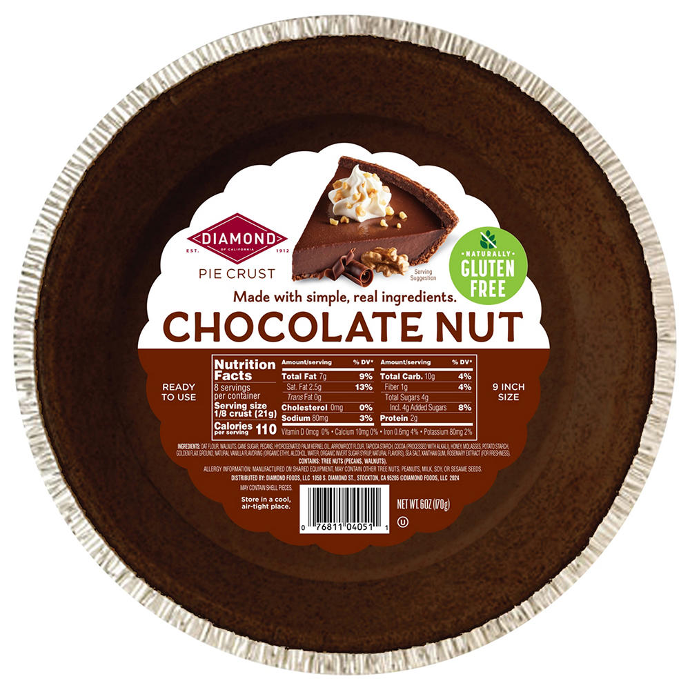 Diamond Chocolate Nut Pie Crust, 6 oz