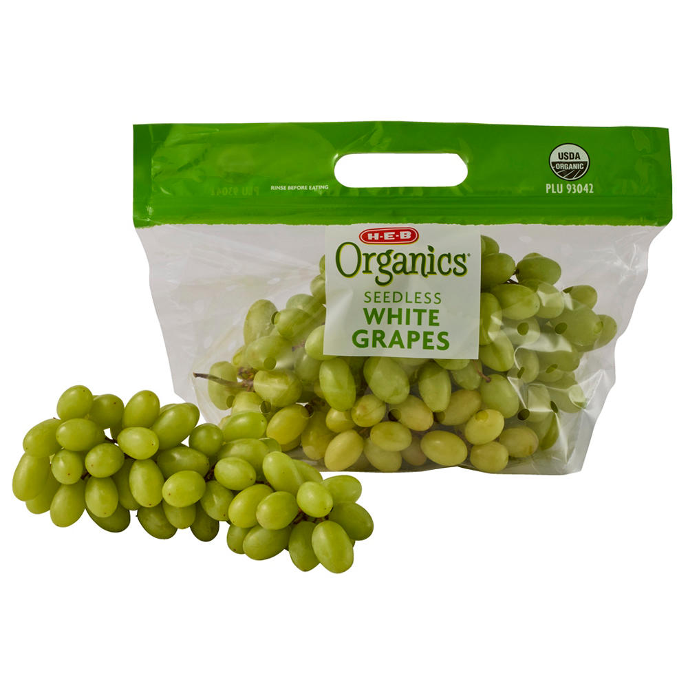 H-E-B Organics Fresh White Seedless Grapes, Avg. 2.3 lbs