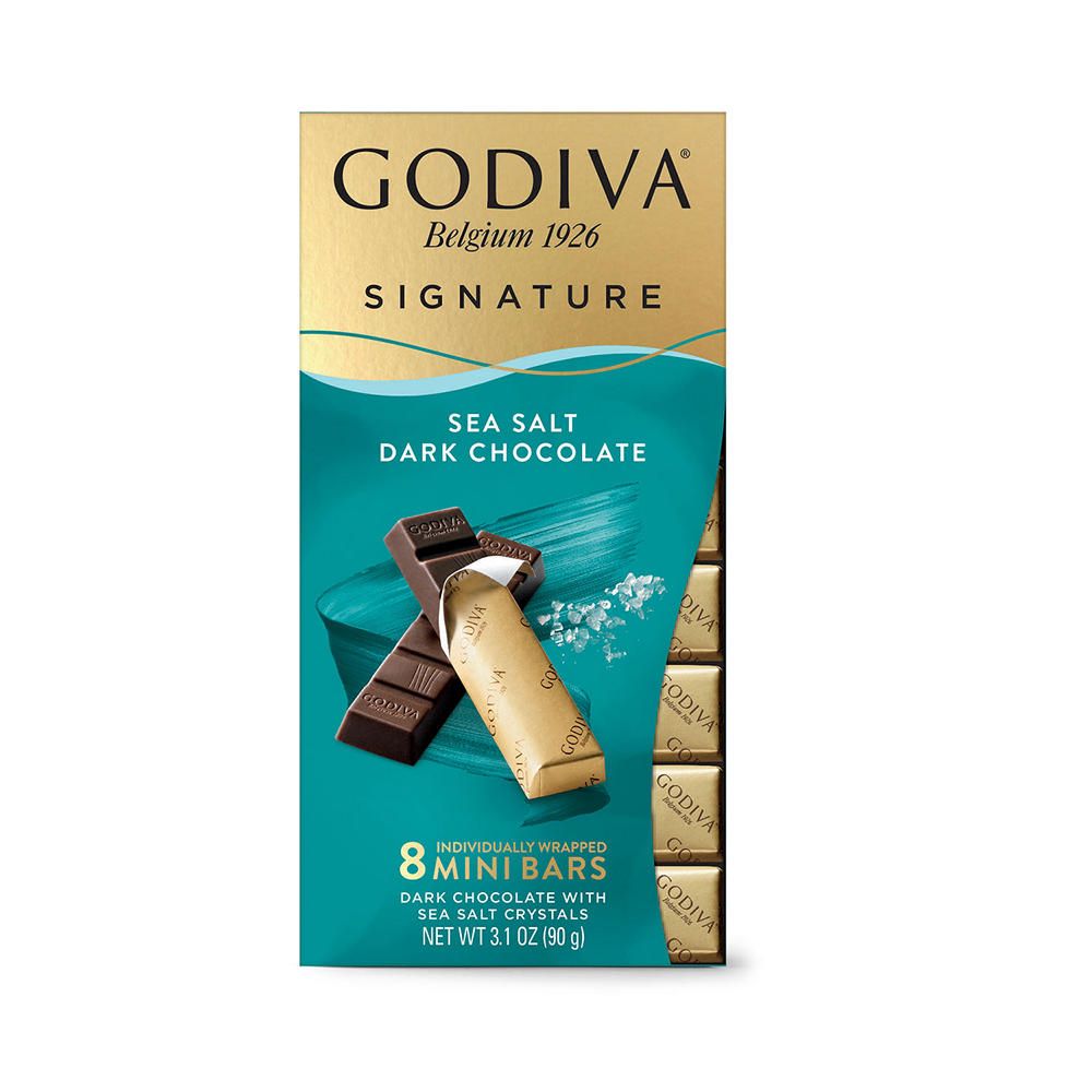 Godiva Signature Sea Salt Dark Chocolate Mini Bars, 8 ct