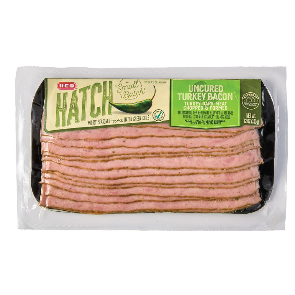 H-E-B Hatch Chile Uncured Turkey Bacon, 12 oz