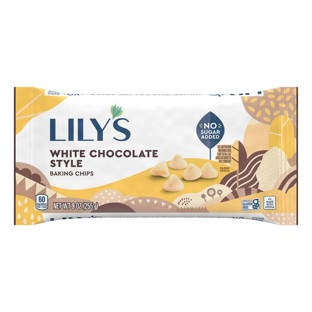 Lily's White Chocolate Style No Sugar Added Baking Chips, 9 oz