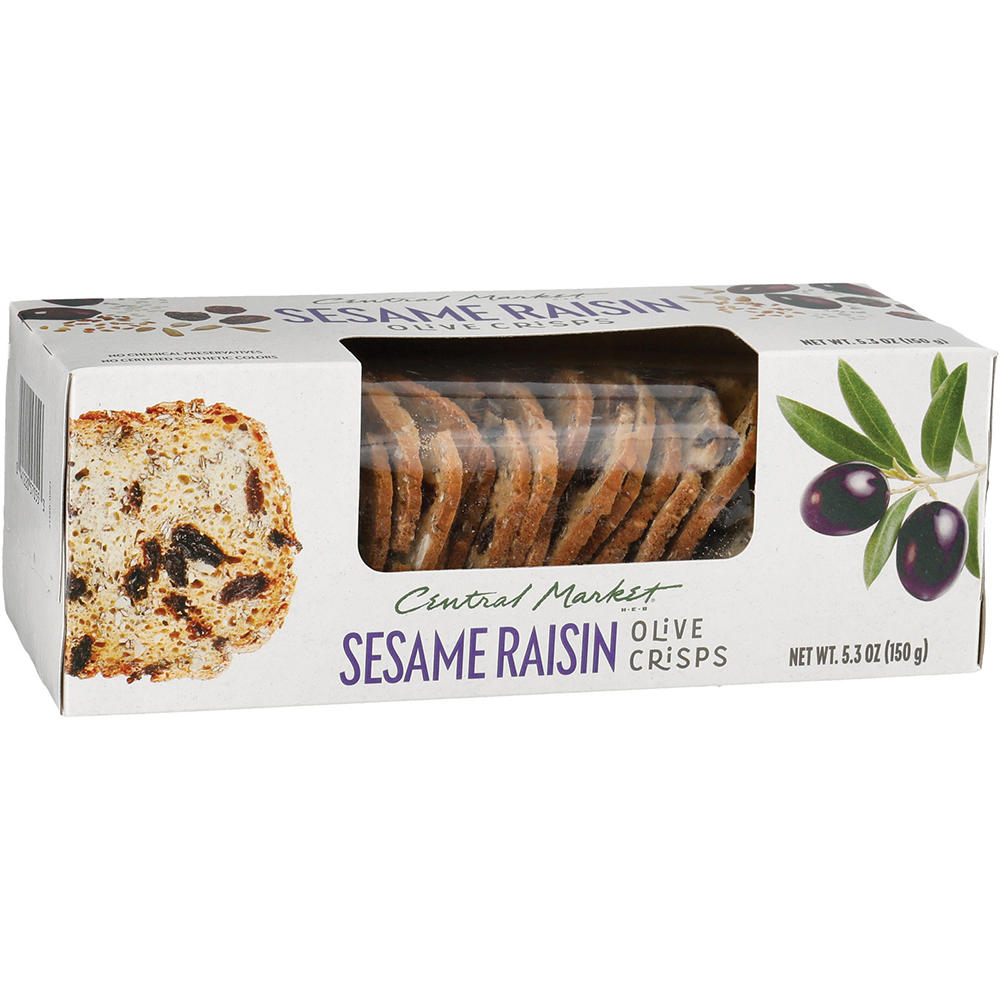 Central Market Sesame Raisin Olive Crisps, 5.3 oz