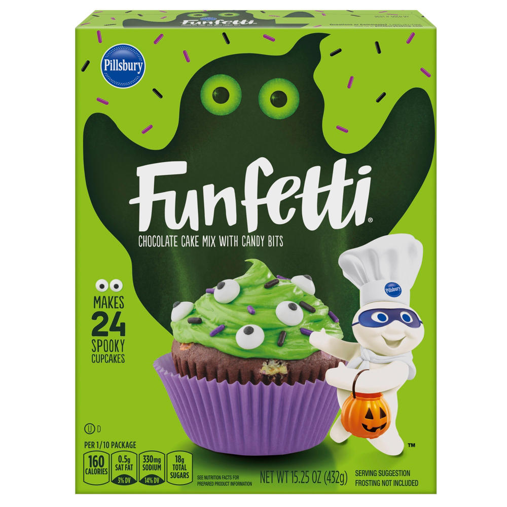 Pillsbury Funfetti Slime Chocolate Cake Mix with Candy Bits, 15.3 oz