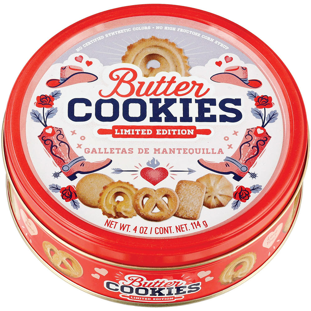 H-E-B Butter Cookies Holiday Tin, 4 oz
