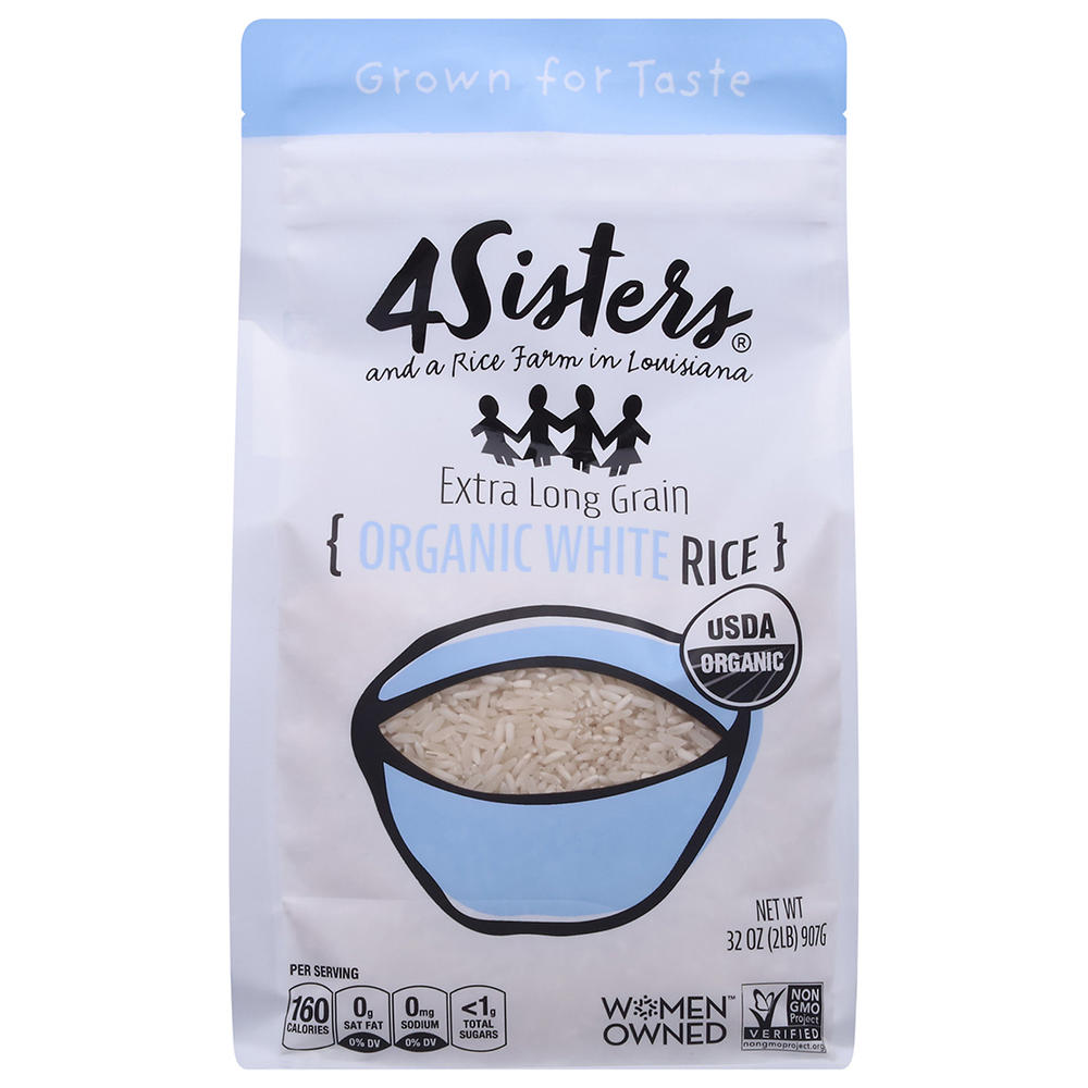 4Sisters Extra Long Grain Organic White Rice, 32 oz