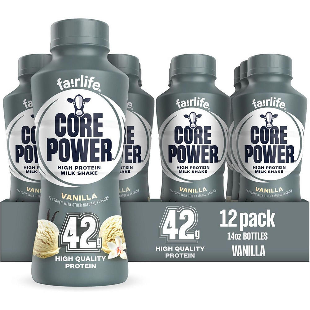 Core Power High Protein Vanilla Shake 12 pk Bottles, 14 oz