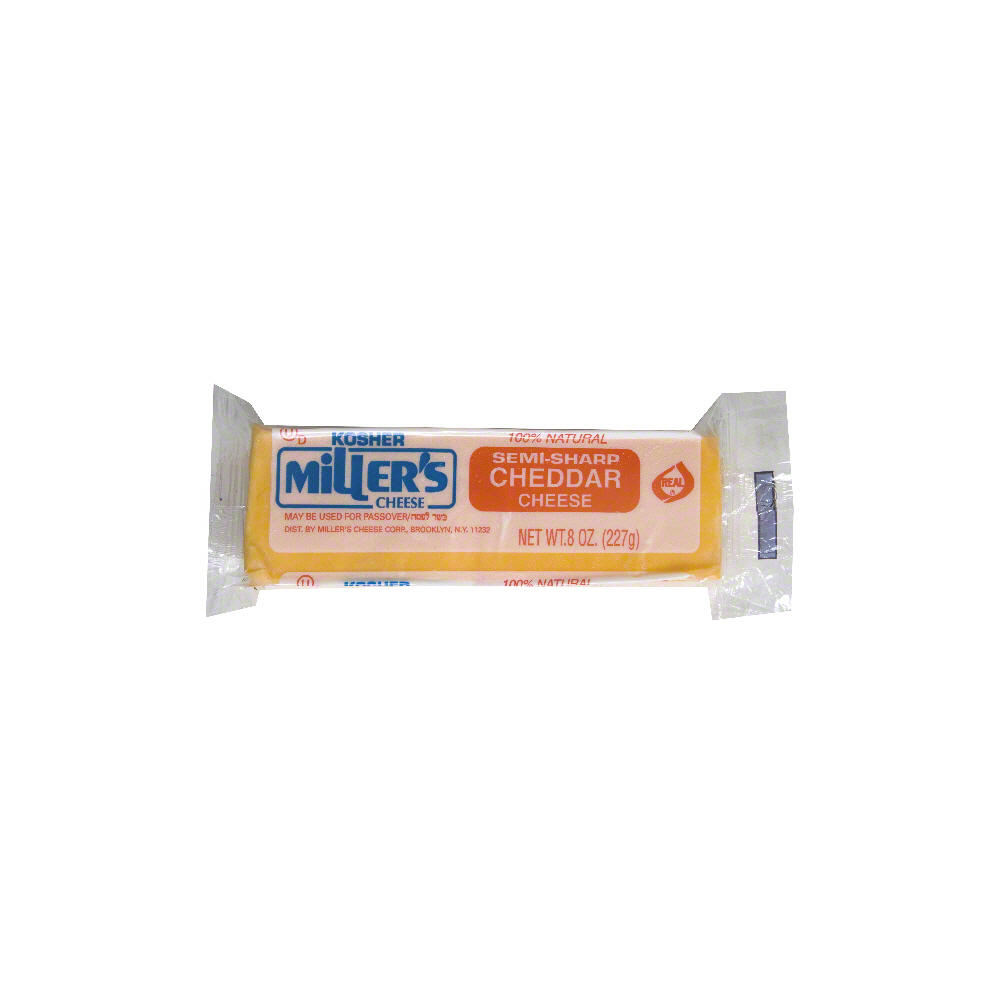 Miller's Cheese Semi-Sharp Cheddar Cheese Sticks, 8 oz