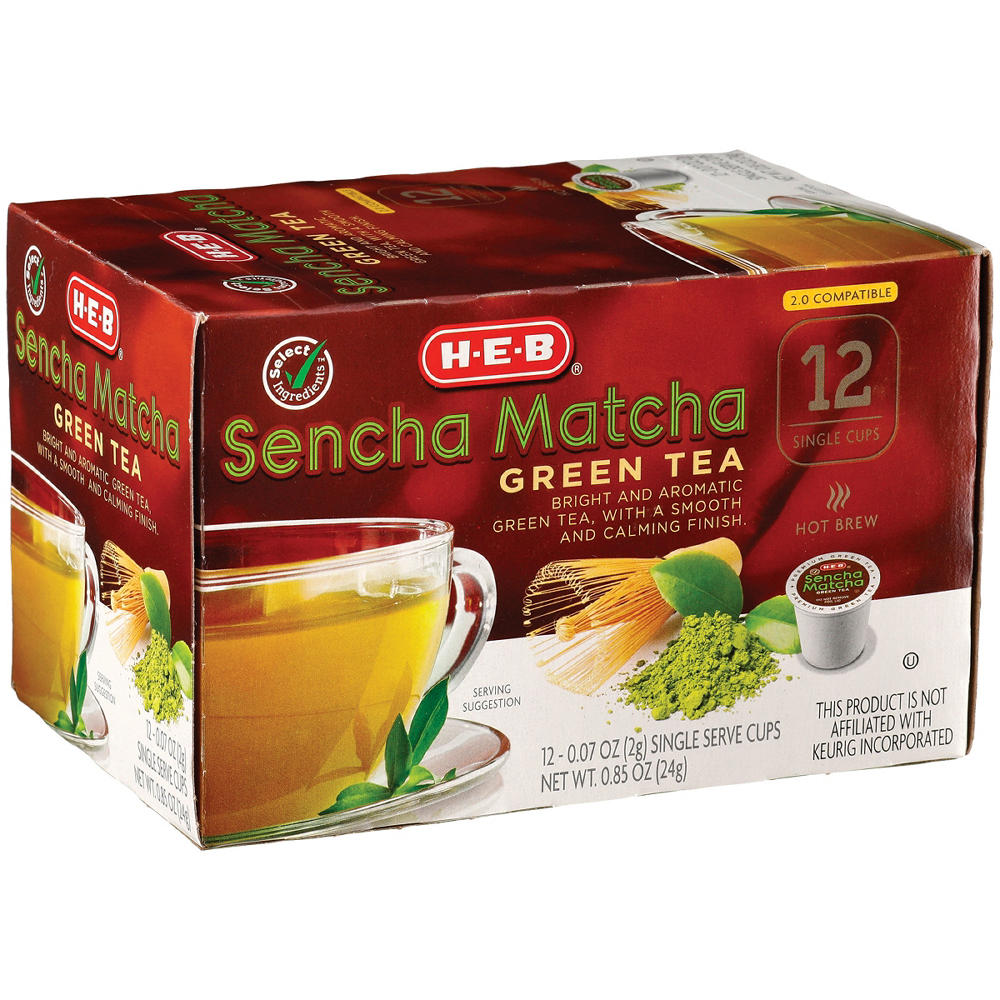 H-E-B Sencha Matcha Green Tea Single Serve Cups, 12 ct