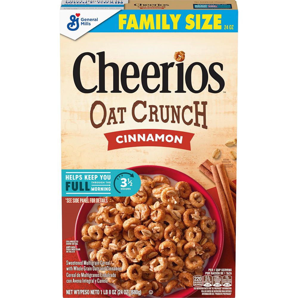 General Mills Oat Crunch Cinnamon Cheerios Cereal - Family Size, 24 oz