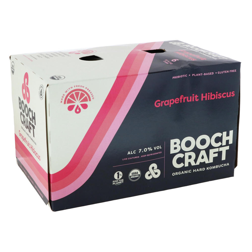 Boochcraft Organic Hard Kombucha 6 pk Cans, 12 oz