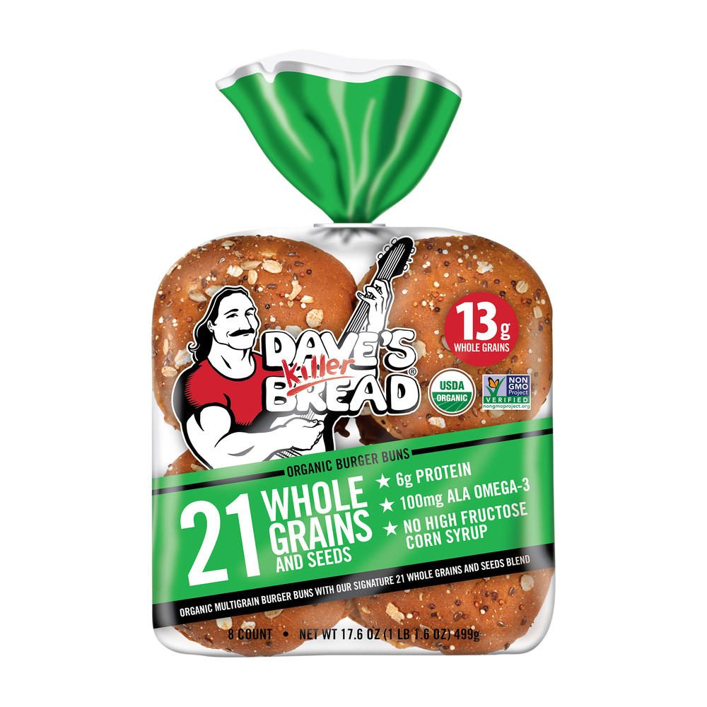 Dave's Killer Bread 21 Whole Grain & Seeds Organic Hamburger Buns, 8 ct