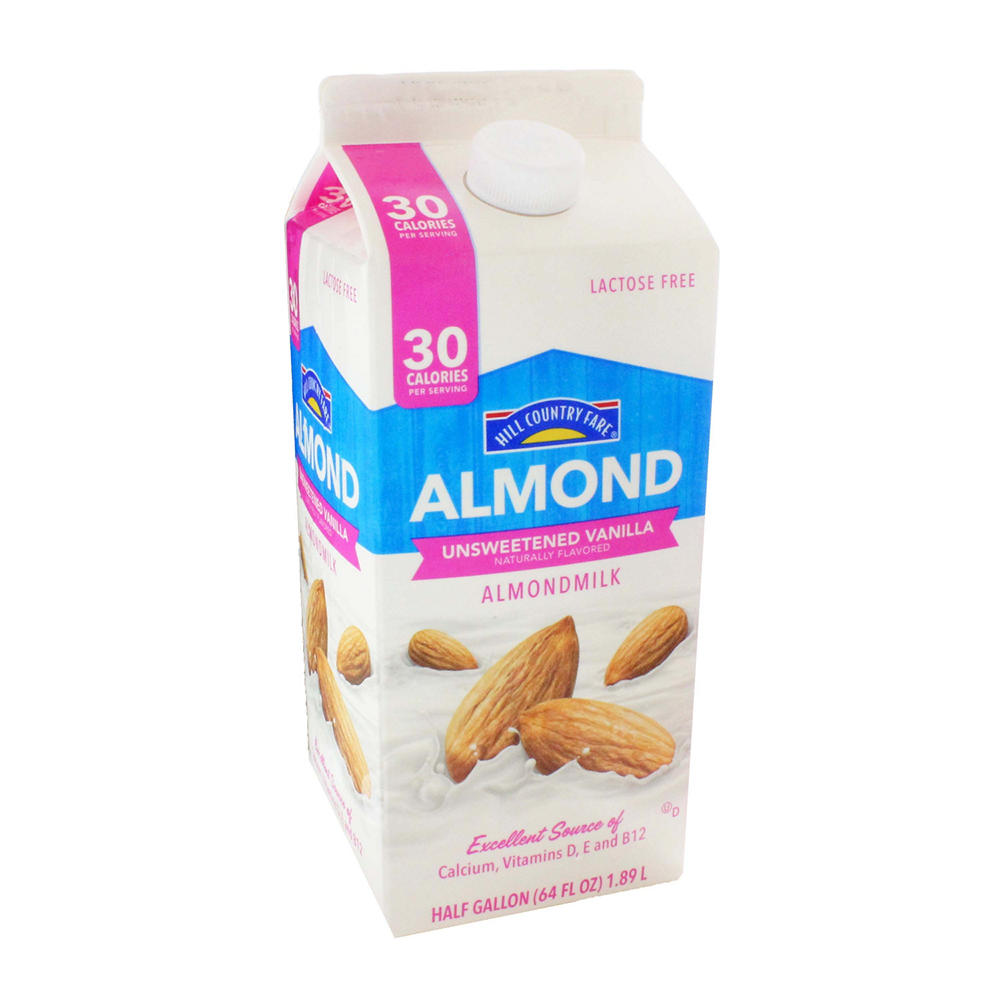 Hill Country Fare Unsweetened Vanilla Almond Milk, 1/2 gal
