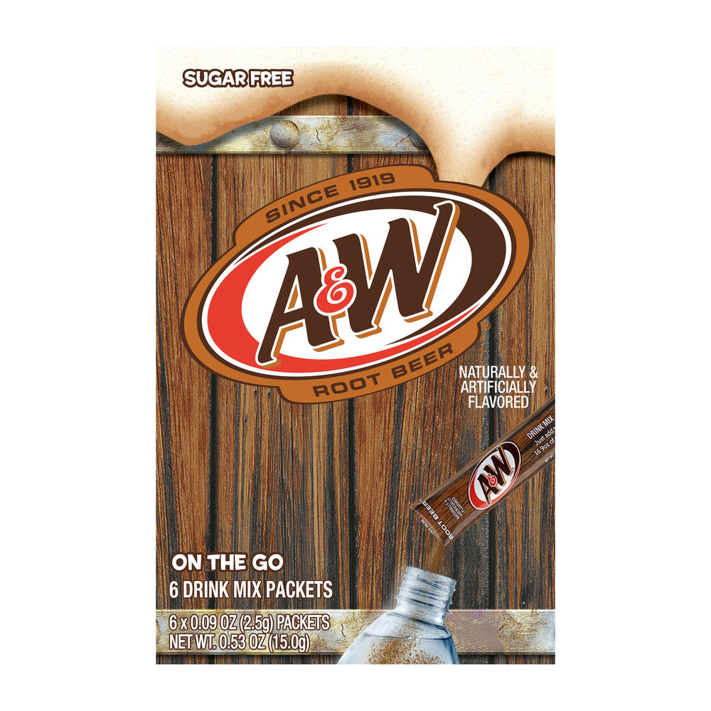 A&W On the Go Drink Mix Packets - Root Beer, 6 ct