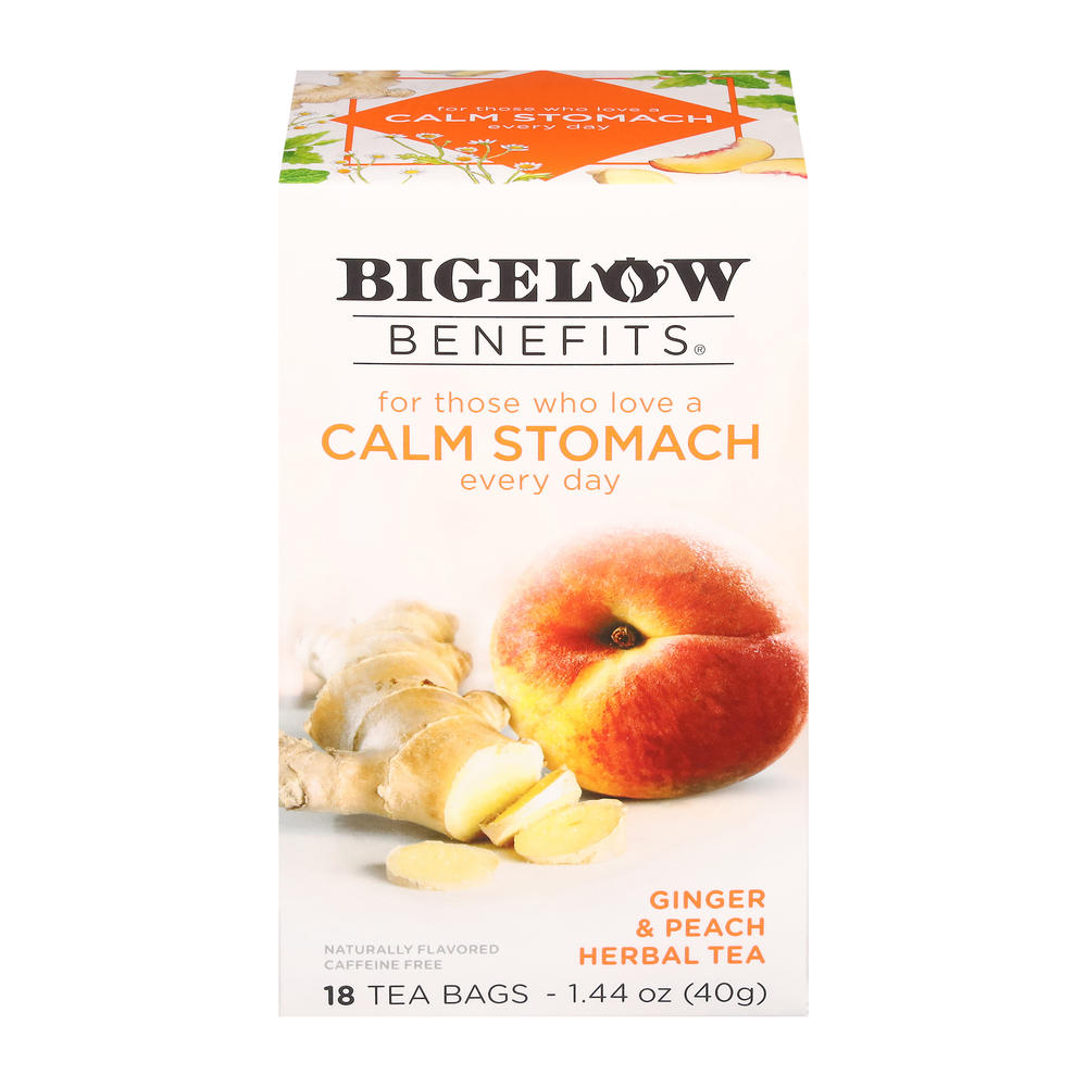 Bigelow Benefits Ginger & Peach Herbal Tea Bags, 18 ct